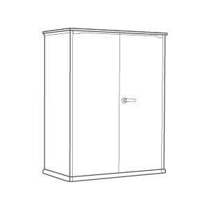 Cortina Alto 1400L Storage Cabinet - Grey